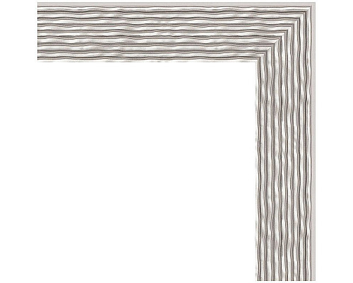 Купить Зеркало Evoform Definite 131х71 BY 3294 в багетной раме - Волна алюминий 46 мм в магазине сантехники Santeh-Crystal.ru