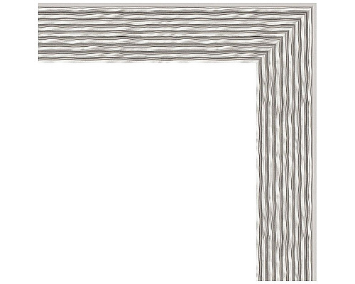 Купить Зеркало Evoform Definite 151х71 BY 3326 в багетной раме - Волна алюминий 46 мм в магазине сантехники Santeh-Crystal.ru