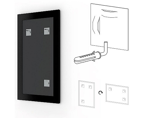 Приобрести Зеркало Evoform Definite 84х64 BY 0649 в багетной раме - Травленое серебро 59 мм в магазине сантехники Santeh-Crystal.ru