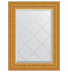 Зеркало Evoform Exclusive-G 72х55 BY 4009 с гравировкой в багетной раме - Сусальное золото 80 мм