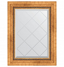 Зеркало Evoform Exclusive-G 74х56 BY 4017 с гравировкой в багетной раме - Римское золото 88 мм