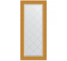 Зеркало Evoform Exclusive-G 124х55 BY 4052 с гравировкой в багетной раме - Сусальное золото 80 мм