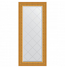 Зеркало Evoform Exclusive-G 124х55 BY 4052 с гравировкой в багетной раме - Сусальное золото 80 мм