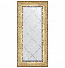 Зеркало Evoform Exclusive-G 132х62 BY 4084 с гравировкой в багетной раме - Состаренное серебро с орнаментом 120 мм