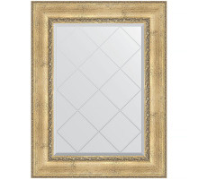 Зеркало Evoform Exclusive-G 95х72 BY 4127 с гравировкой в багетной раме - Состаренное серебро с орнаментом 120 мм