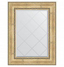 Зеркало Evoform Exclusive-G 95х72 BY 4127 с гравировкой в багетной раме - Состаренное серебро с орнаментом 120 мм