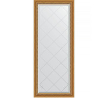 Зеркало Evoform Exclusive-G 153х63 BY 4131 с гравировкой в багетной раме - Состаренное золото с плетением 70 мм