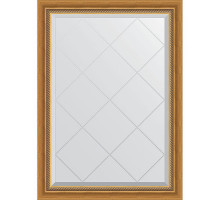 Зеркало Evoform Exclusive-G 101х73 BY 4174 с гравировкой в багетной раме - Состаренное золото с плетением 70 мм