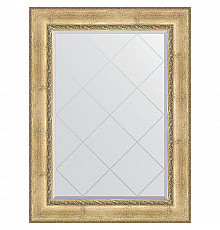 Зеркало Evoform Exclusive-G 110х82 BY 4213 с гравировкой в багетной раме - Состаренное серебро с орнаментом 120 мм