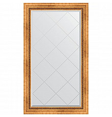 Зеркало Evoform Exclusive-G 131х76 BY 4232 с гравировкой в багетной раме - Римское золото 88 мм