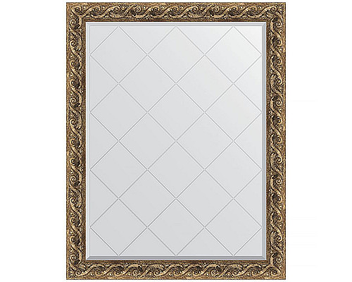 Заказать Зеркало Evoform Exclusive-G 121х96 BY 4356 с гравировкой в багетной раме - Фреска 84 мм в магазине сантехники Santeh-Crystal.ru