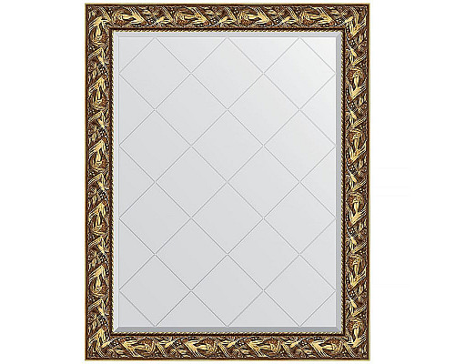 Купить Зеркало Evoform Exclusive-G 124х99 BY 4371 с гравировкой в багетной раме - Византия золото 99 мм в магазине сантехники Santeh-Crystal.ru