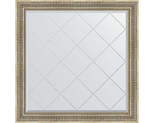 Приобрести Зеркало Evoform Exclusive-G 107х107 BY 4454 с гравировкой в багетной раме - Серебряный акведук 93 мм в магазине сантехники Santeh-Crystal.ru