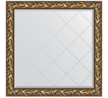 Зеркало Evoform Exclusive-G 109х109 BY 4457 с гравировкой в багетной раме - Византия золото 99 мм