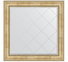 Зеркало Evoform Exclusive-G 112х112 BY 4471 с гравировкой в багетной раме - Состаренное серебро с орнаментом 120 мм