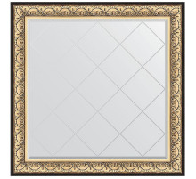 Зеркало Evoform Exclusive-G 110х110 BY 4466 с гравировкой в багетной раме - Барокко золото 106 мм