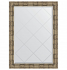 Зеркало Evoform Exclusive-G 101х73 BY 4179 с гравировкой в багетной раме - Серебряный бамбук 73 мм