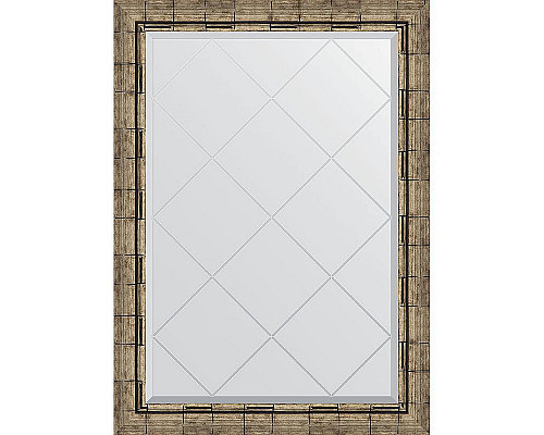 Купить Зеркало Evoform Exclusive-G 101х73 BY 4179 с гравировкой в багетной раме - Серебряный бамбук 73 мм в магазине сантехники Santeh-Crystal.ru