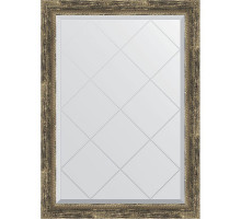 Зеркало Evoform Exclusive-G 101х73 BY 4178 с гравировкой в багетной раме - Старое дерево с плетением 70 мм