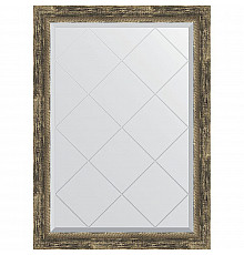 Зеркало Evoform Exclusive-G 101х73 BY 4178 с гравировкой в багетной раме - Старое дерево с плетением 70 мм