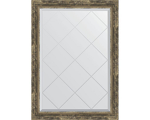 Приобрести Зеркало Evoform Exclusive-G 101х73 BY 4178 с гравировкой в багетной раме - Старое дерево с плетением 70 мм в магазине сантехники Santeh-Crystal.ru