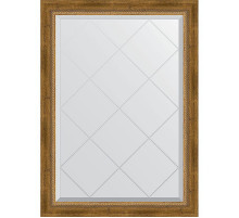 Зеркало Evoform Exclusive-G 101х73 BY 4176 с гравировкой в багетной раме - Состаренная бронза с плетением 70 мм