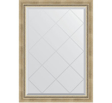 Зеркало Evoform Exclusive-G 101х73 BY 4175 с гравировкой в багетной раме - Состаренное серебро с плетением 70 мм