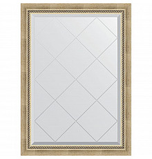 Зеркало Evoform Exclusive-G 101х73 BY 4175 с гравировкой в багетной раме - Состаренное серебро с плетением 70 мм