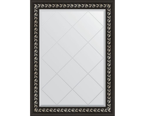 Заказать Зеркало Evoform Exclusive-G 102х75 BY 4182 с гравировкой в багетной раме - Черный ардеко 81 мм в магазине сантехники Santeh-Crystal.ru