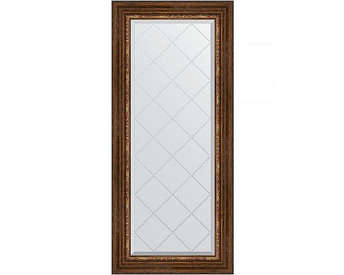 Приобрести Зеркало Evoform Exclusive-G 126х56 BY 4062 с гравировкой в багетной раме - Римская бронза 88 мм в магазине сантехники Santeh-Crystal.ru