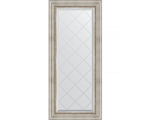 Купить Зеркало Evoform Exclusive-G 126х56 BY 4061 с гравировкой в багетной раме - Римское серебро 88 мм в магазине сантехники Santeh-Crystal.ru