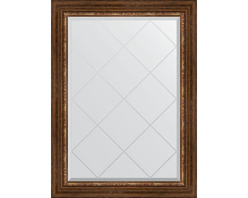 Заказать Зеркало Evoform Exclusive-G 104х76 BY 4191 с гравировкой в багетной раме - Римская бронза 88 мм в магазине сантехники Santeh-Crystal.ru