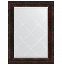 Зеркало Evoform Exclusive-G 106х79 BY 4205 с гравировкой в багетной раме - Темный прованс 99 мм