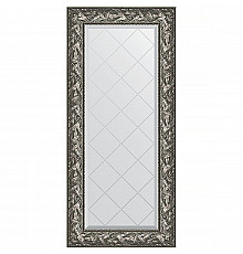 Зеркало Evoform Exclusive-G 128х59 BY 4071 с гравировкой в багетной раме - Византия серебро 99 мм