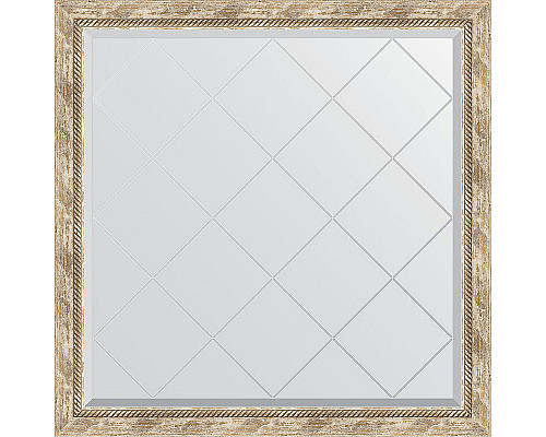 Купить Зеркало Evoform Exclusive-G 103х103 BY 4435 с гравировкой в багетной раме - Прованс с плетением 70 мм в магазине сантехники Santeh-Crystal.ru