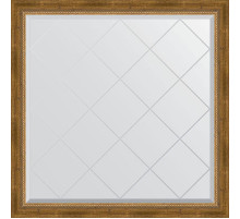 Зеркало Evoform Exclusive-G 103х103 BY 4434 с гравировкой в багетной раме - Состаренная бронза с плетением 70 мм