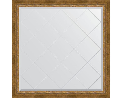 Купить Зеркало Evoform Exclusive-G 103х103 BY 4434 с гравировкой в багетной раме - Состаренная бронза с плетением 70 мм в магазине сантехники Santeh-Crystal.ru