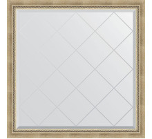 Зеркало Evoform Exclusive-G 103х103 BY 4433 с гравировкой в багетной раме - Состаренное серебро с плетением 70 мм