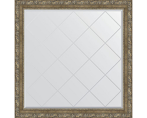 Купить Зеркало Evoform Exclusive-G 105х105 BY 4446 с гравировкой в багетной раме - Виньетка античная латунь 85 мм в магазине сантехники Santeh-Crystal.ru