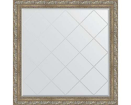 Купить Зеркало Evoform Exclusive-G 105х105 BY 4444 с гравировкой в багетной раме - Виньетка античное серебро 85 мм в магазине сантехники Santeh-Crystal.ru