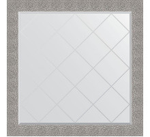 Зеркало Evoform Exclusive-G 106х106 BY 4453 с гравировкой в багетной раме - Чеканка серебряная 90 мм