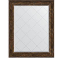 Зеркало Evoform Exclusive-G 127х102 BY 4387 с гравировкой в багетной раме - Состаренное дерево с орнаментом 120 мм