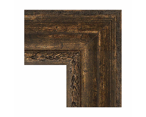 Приобрести Зеркало Evoform Exclusive-G 127х102 BY 4387 с гравировкой в багетной раме - Состаренное дерево с орнаментом 120 мм в магазине сантехники Santeh-Crystal.ru