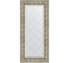 Зеркало Evoform Exclusive-G 130х60 BY 4080 с гравировкой в багетной раме - Барокко серебро 106 мм