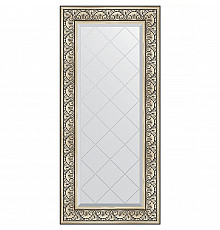 Зеркало Evoform Exclusive-G 130х60 BY 4080 с гравировкой в багетной раме - Барокко серебро 106 мм