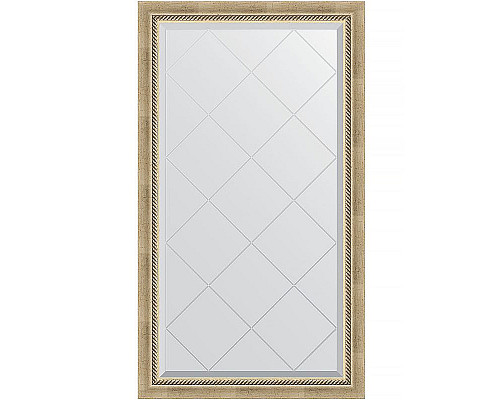 Заказать Зеркало Evoform Exclusive-G 128х73 BY 4218 с гравировкой в багетной раме - Состаренное серебро с плетением 70 мм в магазине сантехники Santeh-Crystal.ru