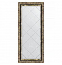 Зеркало Evoform Exclusive-G 123х53 BY 4050 с гравировкой в багетной раме - Серебряный бамбук 73 мм
