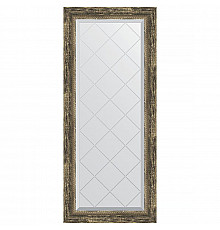 Зеркало Evoform Exclusive-G 123х53 BY 4049 с гравировкой в багетной раме - Старое дерево с плетением 70 мм