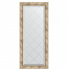 Зеркало Evoform Exclusive-G 123х53 BY 4048 с гравировкой в багетной раме - Прованс с плетением 70 мм