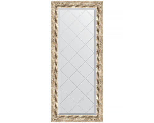 Заказать Зеркало Evoform Exclusive-G 123х53 BY 4048 с гравировкой в багетной раме - Прованс с плетением 70 мм в магазине сантехники Santeh-Crystal.ru